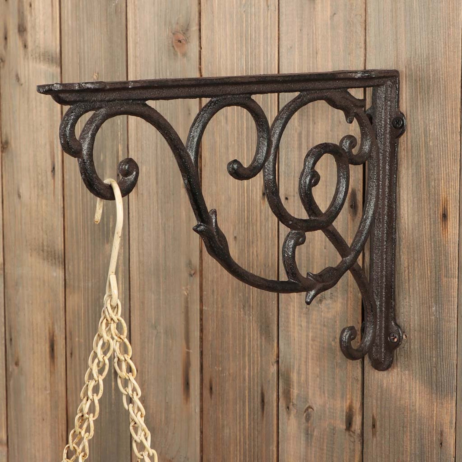 Large Cast Iron Hanging Bracket Wall Mounted Decorative Garden Etsy