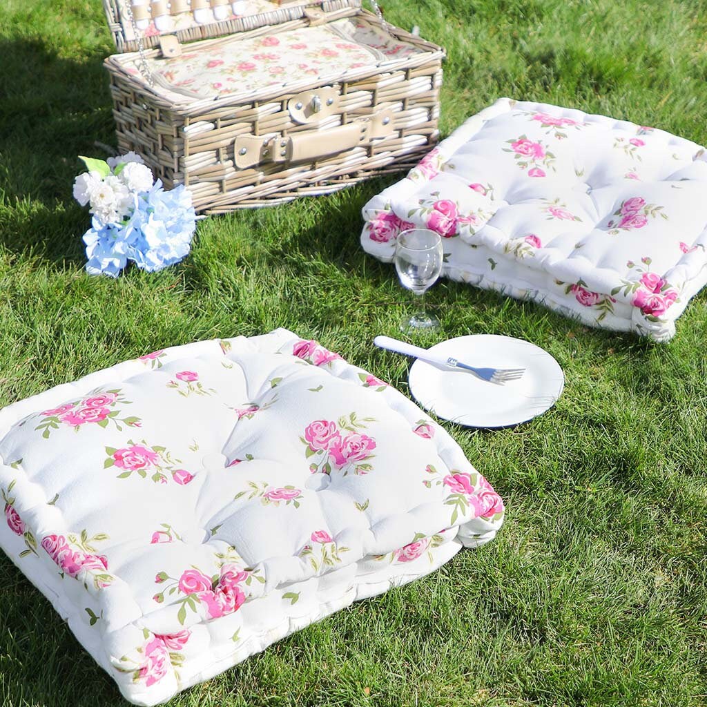 Outdoor Garden Cushion Set of 4 Vintage Pink Rose Floral Print Etsy
