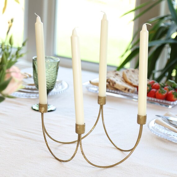 Gold taper candle holder deals