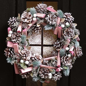 Spring Pine Cone Wreath Decorative Summer Front Door Garland Rustic Country Style Traditional Festive Wreath Home Décor 13"-17"