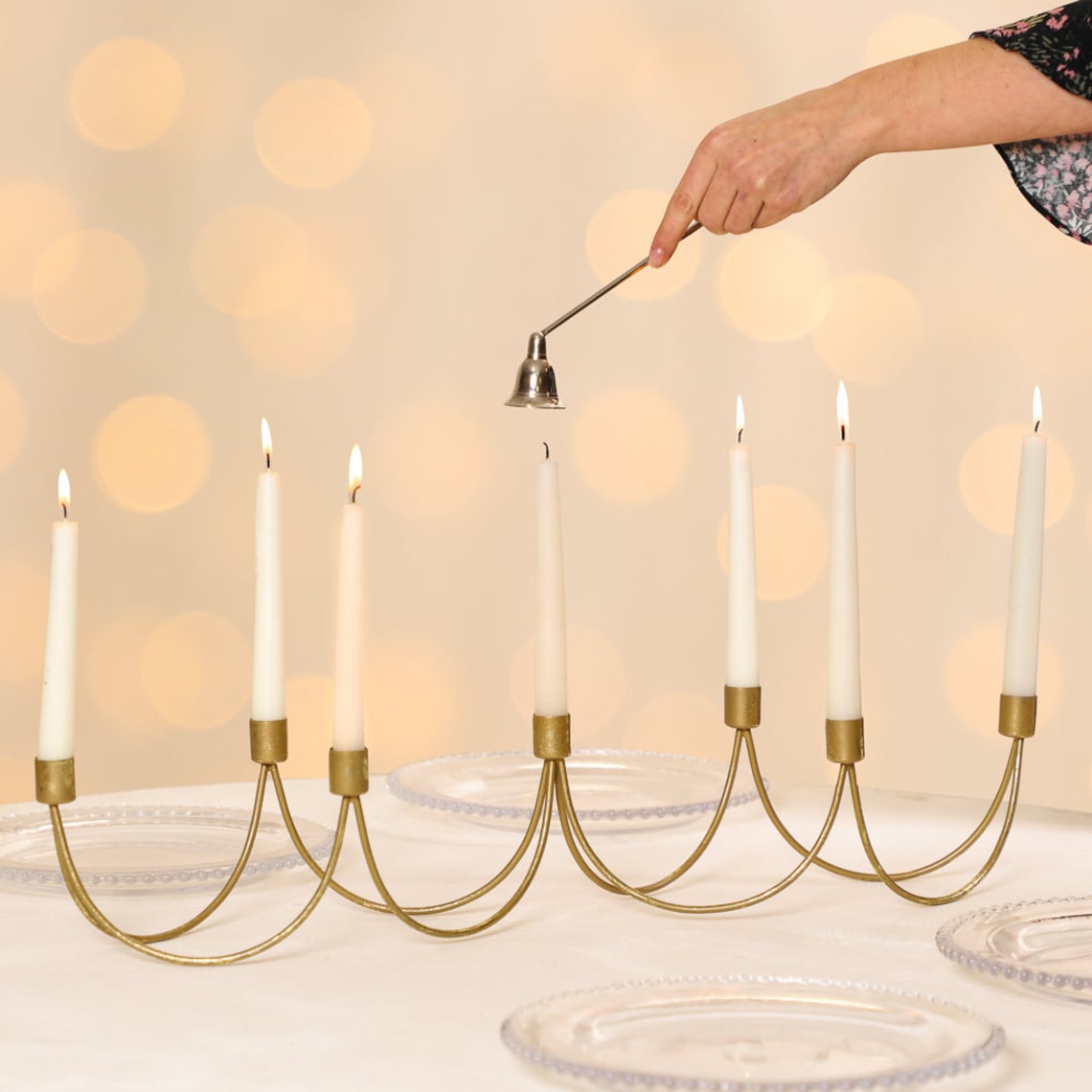 Contemporary Gold Taper Candle Holder Dining Table Candle Etsy