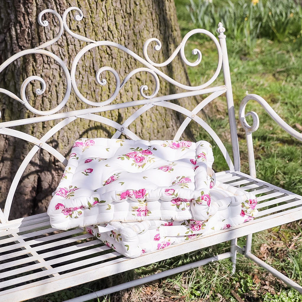Floral Print Garden Bench Cushion Vintage Style Outdoor Etsy UK