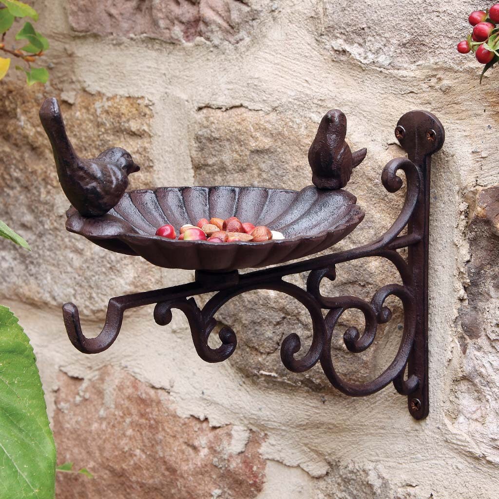 Wall Mounted Bird Feeder Hanging Bracket Cast Iron Ornate Etsy