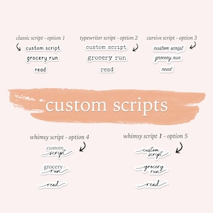 Custom Scripts | Personalized Script Planner Stickers | CLEAR MATTE PAPER | Classic | Typewriter| Cursive | Foiled Functional Script