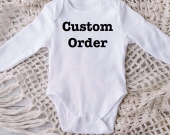 Custom LONG SLEEVE Baby Bodysuit, Cute Bodysuit, Baby Girl Clothing, Baby Boy Clothing