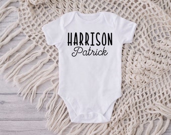 First and Middle Name Baby Bodysuit, Cute Bodysuit, Baby Girl Clothing, Baby Boy Clothing, Custom Clothing, Custom Baby