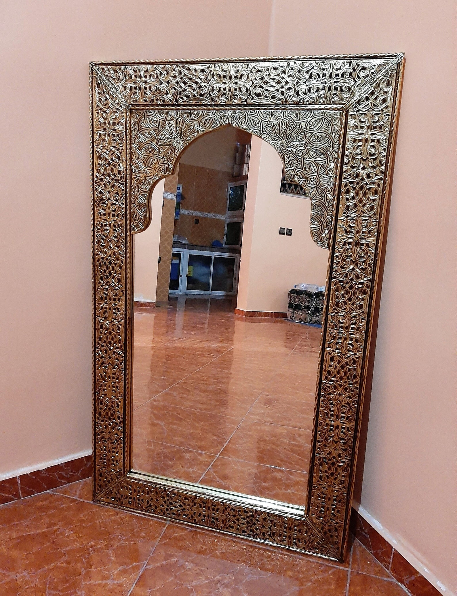 Brass Wall Mirror Moroccan Mirror Custom Size Mirror Etsy