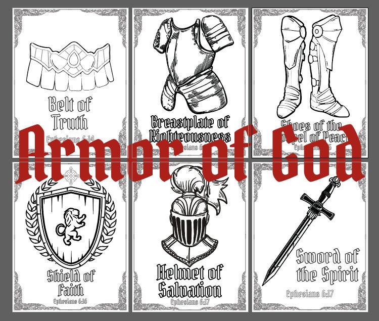 Armor of God Coloring Pages | Etsy