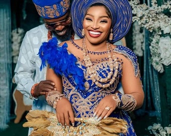 African Couples Traditional Wedding Outfit, Igbo Couples Traditional Outfit, Edo Traditional Wedding Outfit, Nigerian Traditional Wedding