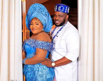 African Couples Traditional Wedding Outfit, Igbo Couples Traditional Outfit, Edo Traditional Wedding Outfit, Nigerian Traditional Wedding