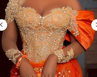 Luxury Brides Traditional Outfit, Nigerian Brides Traditional Outfit, Traditional Brides Wedding Attire, Igbo Bides Outfit, Edo Brides