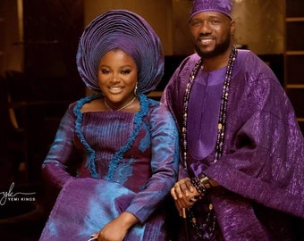 African Couples Traditional Wedding Outfit, Yoruba Couples Traditional Outfit, Edo Traditional Wedding Outfit, Nigerian Traditional Wedding