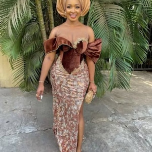 Nigerian velvet gown hot sale styles