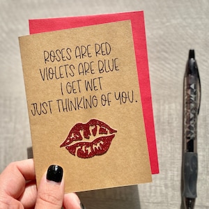 Valentines Day Card, Petite Card, I love you, You Make Me Wet, Funny Card, Handmade Card, Valentine Gift, Sexy,