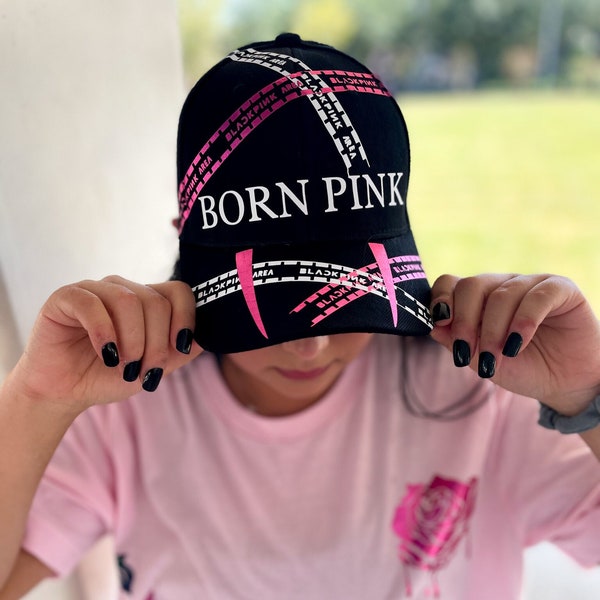 Black and Pink Hat - Etsy