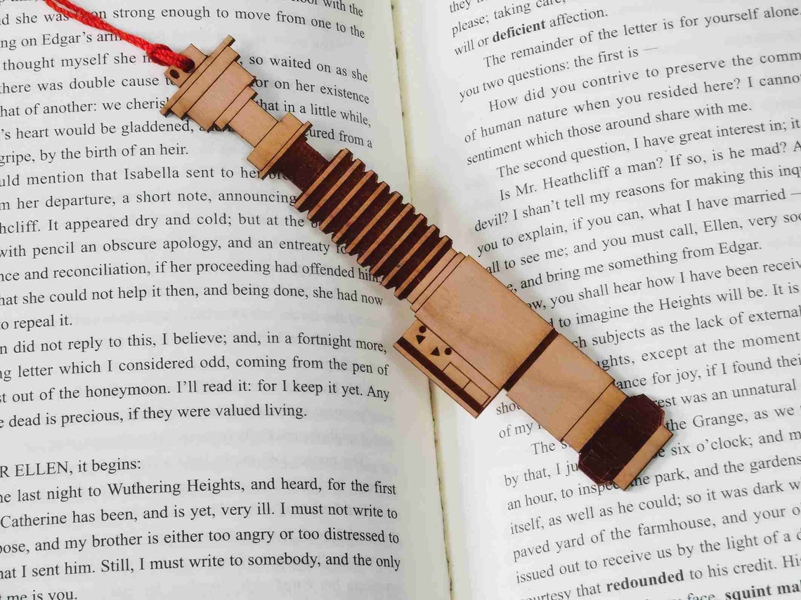 Obi-wan Kenobi's Lightsaber Bookmark Personalized Wooden | Etsy