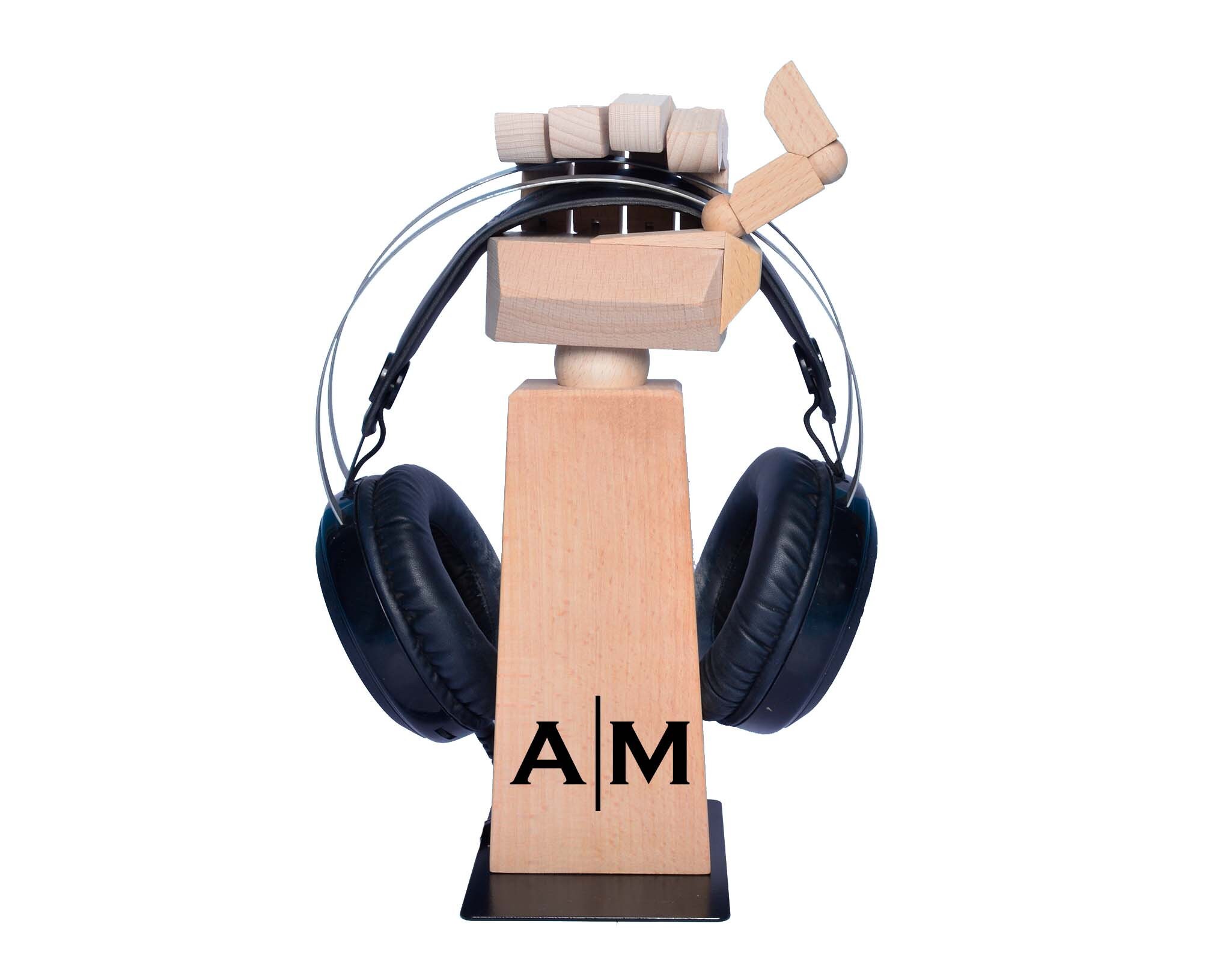 Soporte para auriculares Soporte de auriculares de madera | Etsy