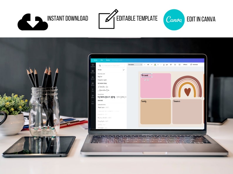Desktop Wallpaper Organizer Canva Desktop Background Etsy Hong Kong