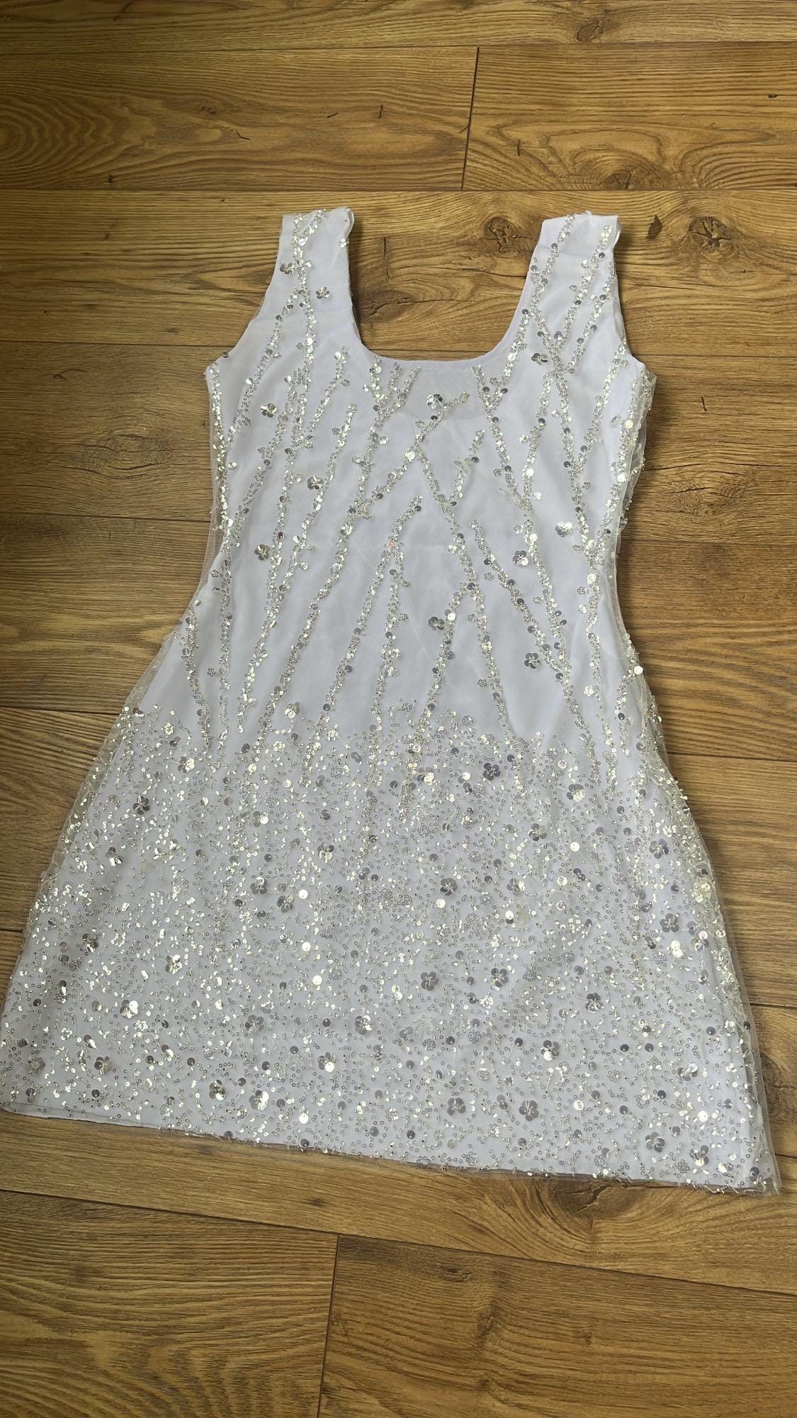 white beaded sequin dress Adelaide White Beaded Sequin Net Bodycon Gown