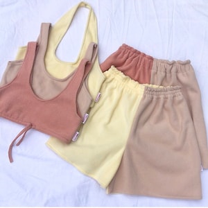 Handmade sustainable custom patchwork shorts