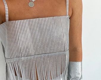 Handmade Rhinestone sparkle top