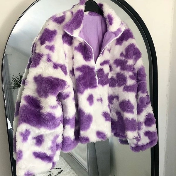 Multiple prints* Handmade faux fur jacket