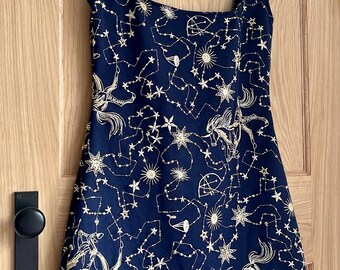 Midnight Dress Handmade Velvet Navy Blue Tulle Beaded