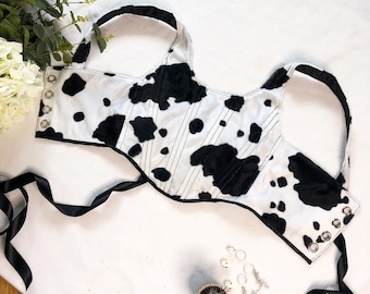Handmade animal print Reversible corset top