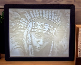 Personalised 3D Printed Lithophane Frame with Custom Photo - Capture Memories in Light