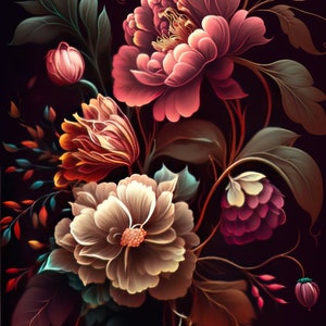 Summer Floral Wallpaper AI Generated & Enhanced Digital Download Poster - A1 size - 8K Resolution