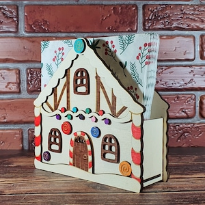 Lebkuchenhaus Serviettenhalter DIY Kit - Weihnachtsgeschenk Dekoration