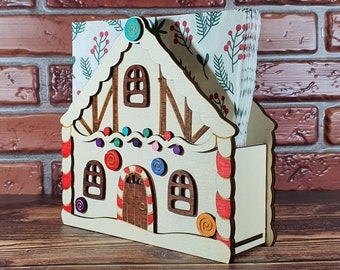 Gingerbread House Napkin Holder DIY Kit - Christmas Gift Decoration