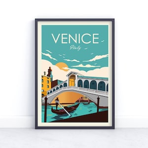 Venice Canal Travel Art Poster - Home Decor - Multiple Sizes