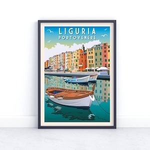 Liguria Porto Venere Italy Travel Art Poster - Home Decor - Multiple Sizes