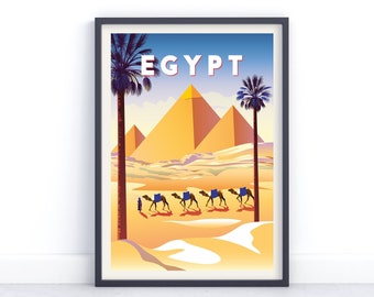 Egypt Retro Travel Art Poster - Home Decor - Multiple Sizes