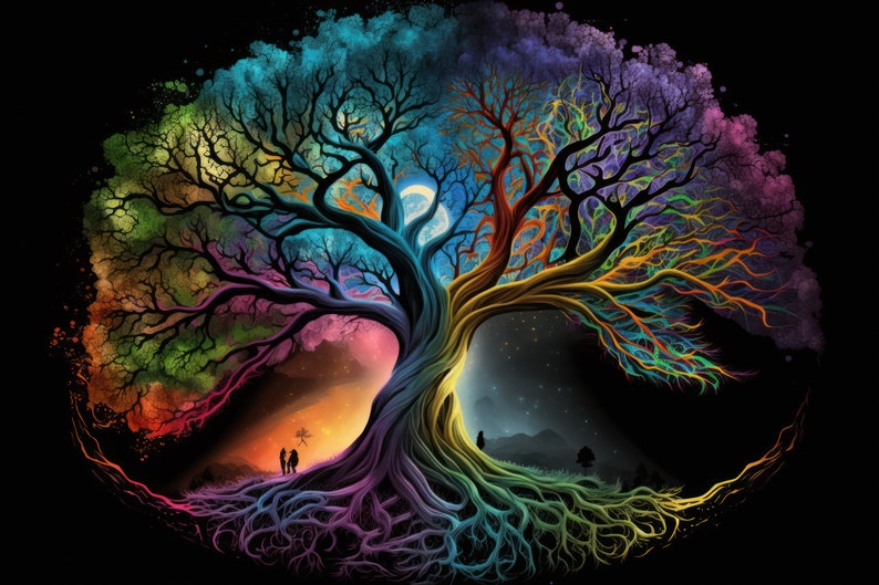Cosmic Tree of Life AI Generated & Enhanced Digital Download Poster A1 ...