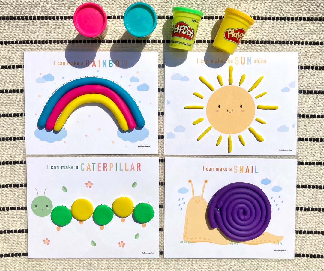 Play Dough Mats - Digital Download, Play Dough Activity, Montessori Learning, Toddler Pres