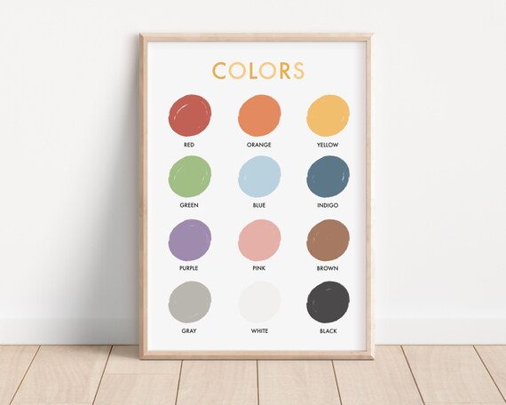Colors Poster Colors Print Printable Educational Poster | Etsy