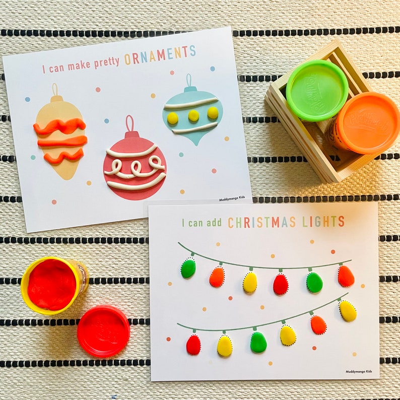 Christmas Play Dough Mats - Digital Download, Winter Play Doh Mats ...