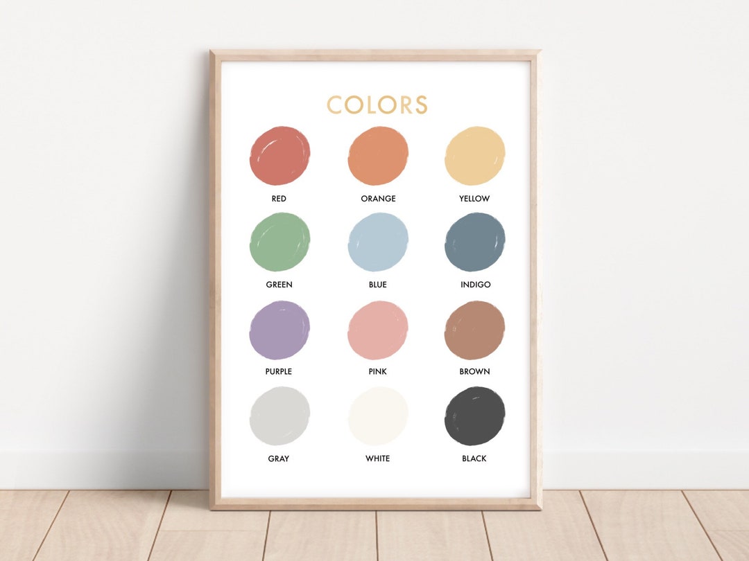 Colors Poster, Colors Print, Printable Educational Poster, Kids Art ...
