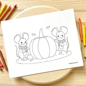 Autumn Coloring Sheets - Digital Download, Preschool Coloring Activity, Fall Coloring Sheets for Kids
