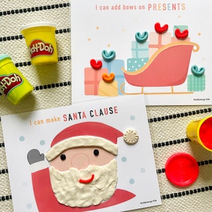 Christmas Play Dough Mats - Digital Download, Winter Play Doh Mats, Holiday Activity, Homeschool Learning, Play Dough Activity