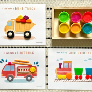 Tapetes de massinha de transporte - download digital, tapetes de massinha para impressão, atividades de massinha, tapetes de veículos, atividades para crianças pré-escolares