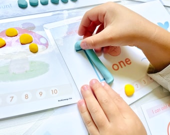 Numbers Play Dough Mats - Digital Download, Number Cards, Numbers Learning, Homeschool, PreK Preschool Learning, Play Dough Activity