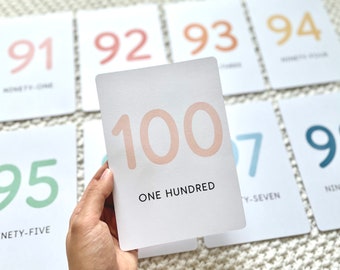 1-100 Number Cards - Digital Download, Printable Number Flash Cards for Toddlers and Preschoolers