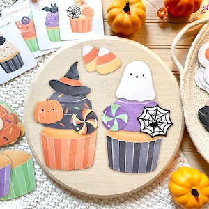 Build a Halloween Cupcake - Digital Download, Halloween Activity for Kids, Build a Cupcake Game, Classroom Halloween Activity