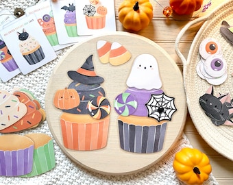 Build a Halloween Cupcake - Digital Download, Halloween Activity for Kids, Build a Cupcake Game, Classroom Halloween Activity