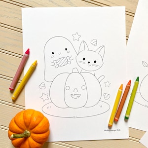 Halloween Coloring Sheets - Digital Download, Printable Halloween Coloring Pages, Coloring Sheets for Kids