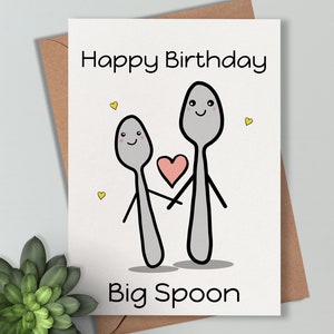 Happy Birthday Spoon - Funny Big Spoon with Rude Banter, for Someone Special, Perfect for Boyfriend/Girlfriend Love Gift