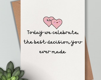 Best Decision Card - Funny Love Anniversary Card, Celebrating Your Greatest Choice, Perfect for Spouse Anniversary Gift